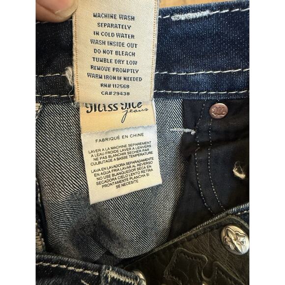 Miss Me Signature Boot Flour De Lis Embroidered Pockets Jeans Women’s 32x30 Blue - Picture 6 of 11